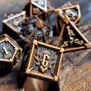 Ossuary Obscura Bronze Metal RPG Dice Set