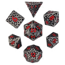 Sacred Hollows Silver Red Hollow Metal RPG Dice Set