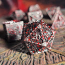 Wyrm's Mew Silver Blood Metal RPG Dice Set