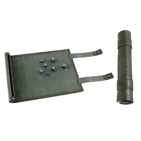 Scroll Dice Tray with Dice Storage(Green)
