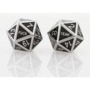 Fuck Yeah Set of 2 D20 Metal Dice - Black