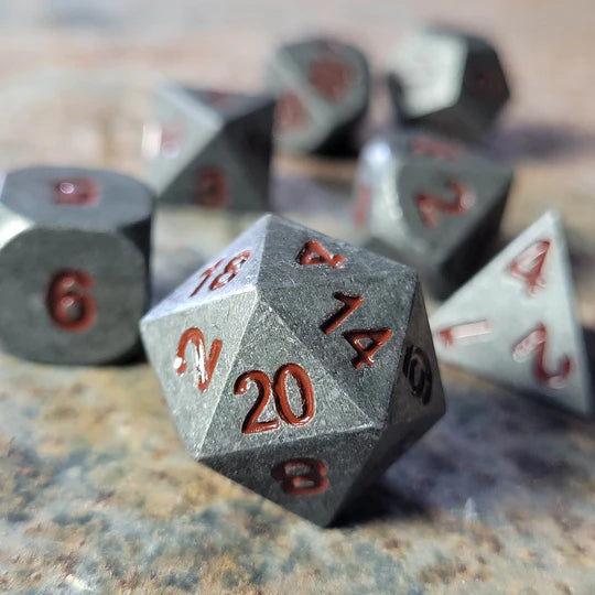 Iron Red Set of 7 Metal Dice