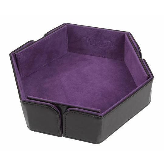 Hex Magnetic Folding Dice Tray - Purple