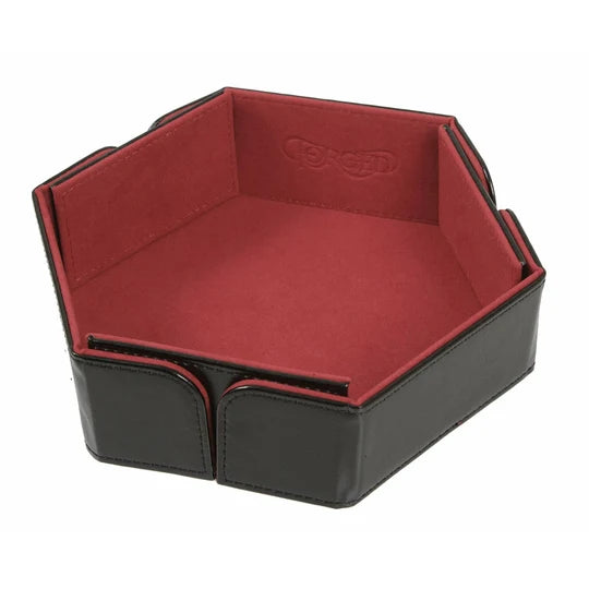Hex Magnetic Folding Dice Tray - Red