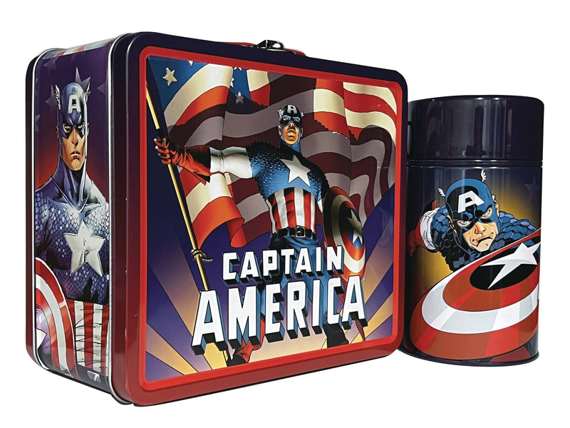 Tin Titans Captain America PX Lunch Box w/ Beverage Container