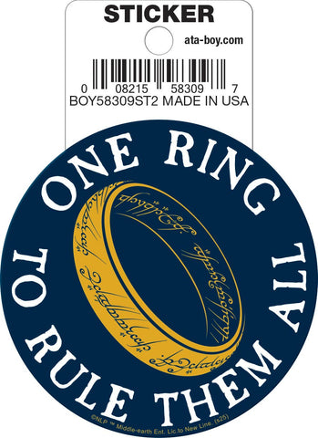 Lord of the Rings One Ring to Rule Die Cut Sticker