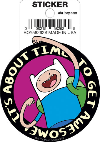 Adventure Time Finn Time to Get Awesome Die Cut Sticker