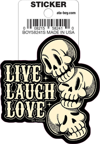 Tobe Fonseca Live Laugh Love Die Cut 3" Vinyl Sticker