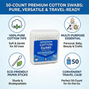 US Cotton® 50ct Paper Stick Cotton Swabs with Case