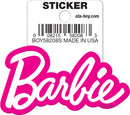 Barbie Logo White Pink Outline Die Cut 3" Vinyl Sticker