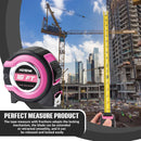 16ft Pink Measuring Tape with Fractions – Easy Read
