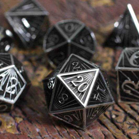 Deco Black Metal Dice Set