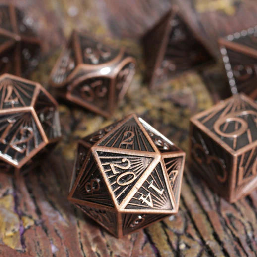 Deco Copper Metal Dice Set