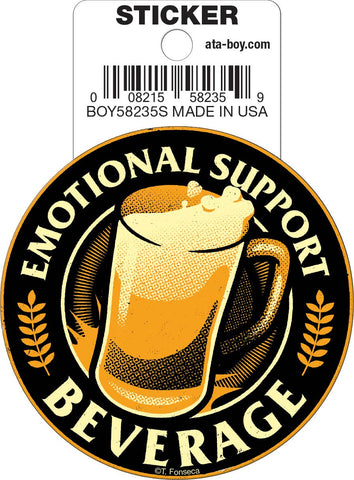 Tobe Fonseca Emotional Support Beer Vinyl Sticker