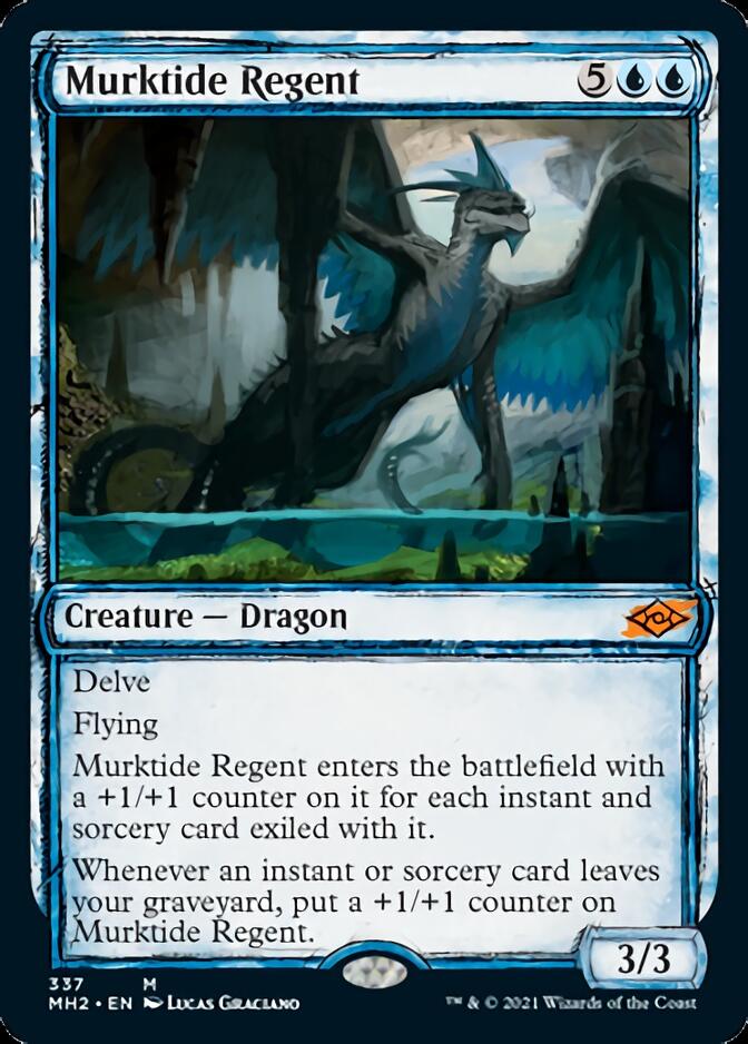 mtg sketch cards Murktide Regent (Sketch) [Modern Horizons 2]