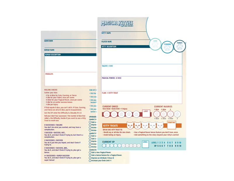 Magical Kitties Save the Day: Character Sheets Pad