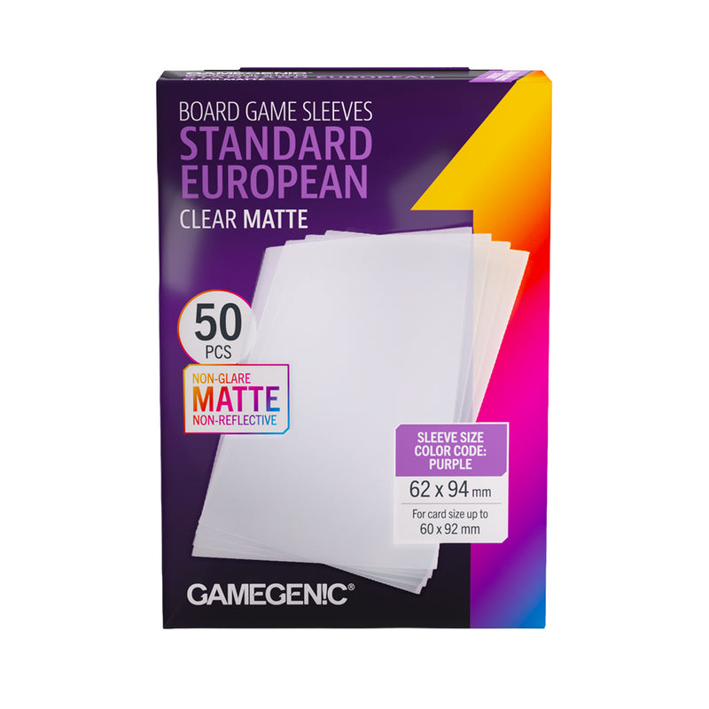 Board Game Sleeves Standard European Clear Matte
