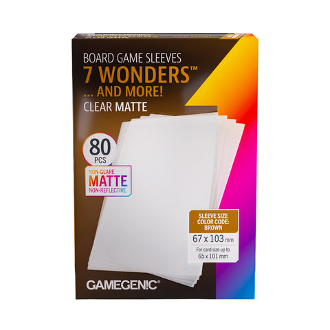 Board Game Sleeves 7 Wonders Clear Matte