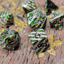 Mini Druids Emerald Metal RPG Dice Set