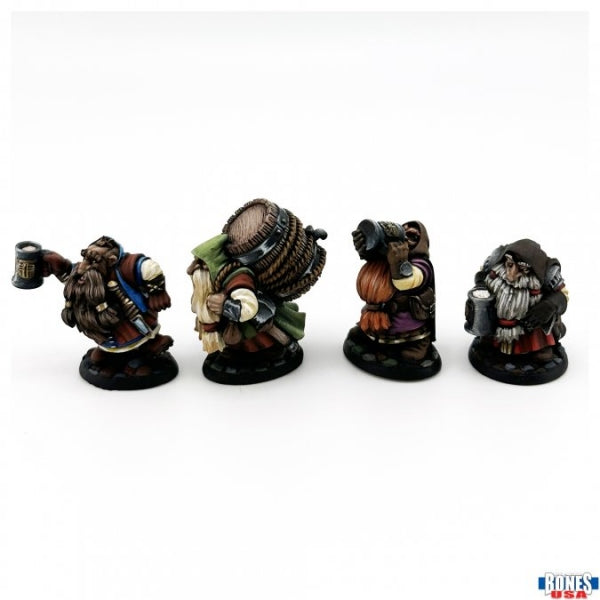 Bones USA Reaper Legends: Townsfolk: Dwarven Brewmeister and Patrons (4)