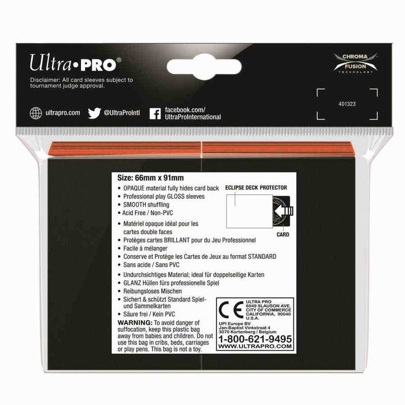 ULTRA PRO: ECLIPSE GLOSS STANDARD SLEEVES: PUMPKIN ORANGE