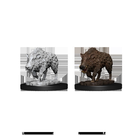 WIZKIDS DEEP CUTS UNPAINTED MINIATURES -W7-WILD BOAR