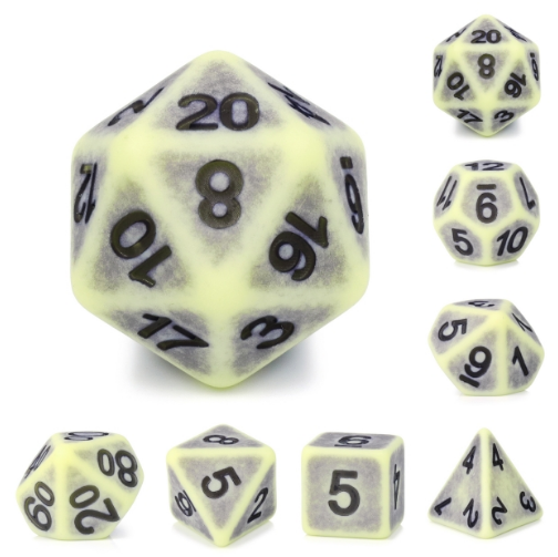 Lightning Temple: 7 Die Polyhedral Ancient Dice Set (Yellow)