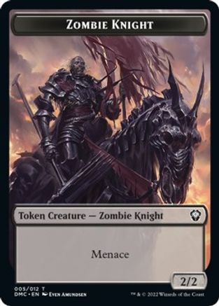 Zombie Knight // Warrior Double-sided Token [Dominaria United Commander Tokens]