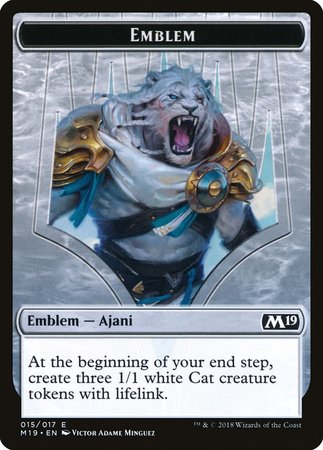 Emblem - Ajani, Adversary of Tyrants [Core Set 2019 Tokens]