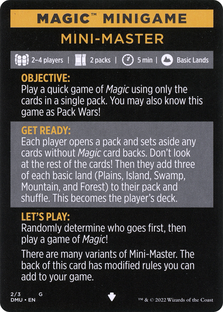 Mini-Master (Magic Minigame) [Commander Legends: Battle for Baldur's Gate Minigame]