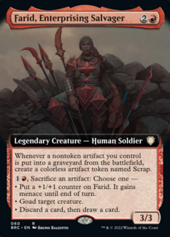 Farid, Enterprising Salvager (Extended Art) [The Brothers' War Commander]