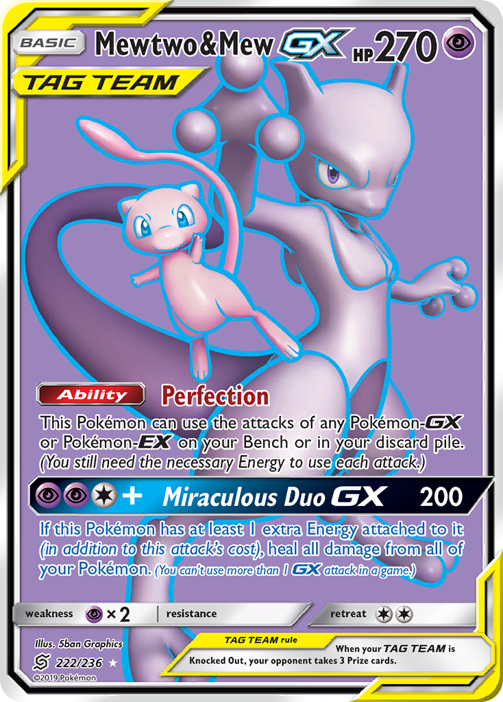 Mewtwo & Mew GX (222/236) [Sun & Moon: Unified Minds]