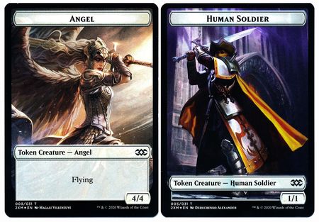 Angel // Human Soldier Double-sided Token [Double Masters Tokens]