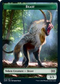 Beast // Saproling Double-sided Token [Double Masters Tokens]