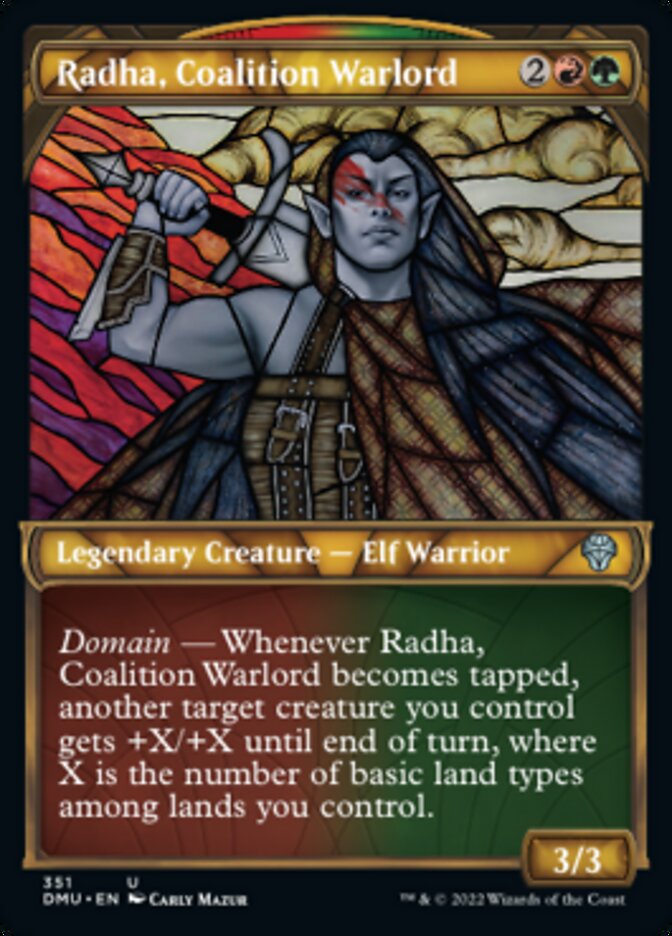 Radha, Coalition Warlord (Showcase Textured) [Dominaria United]