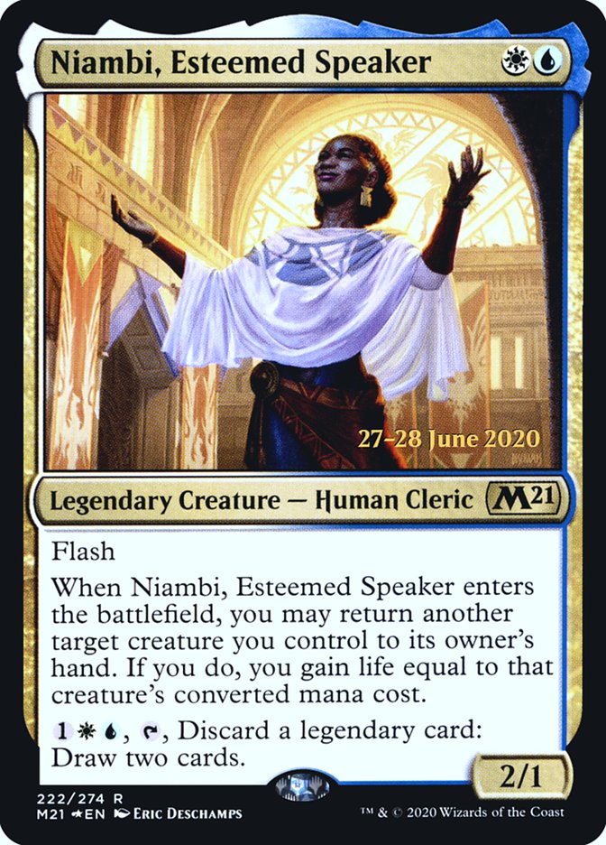 Niambi, Esteemed Speaker  [Core Set 2021 Prerelease Promos]