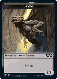 Demon // Goblin Wizard Double-sided Token [Core Set 2021 Tokens]