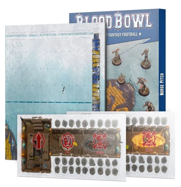Blood Bowl: Norse Team Double-sided Pitch and Dugouts Set