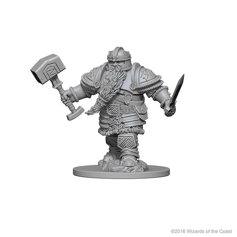 D&D Dwarf Male Fighter Unpainted Miniature