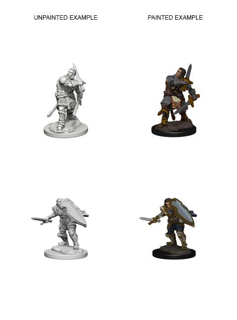 D&D Human Male Paladin Unpainted Miniature