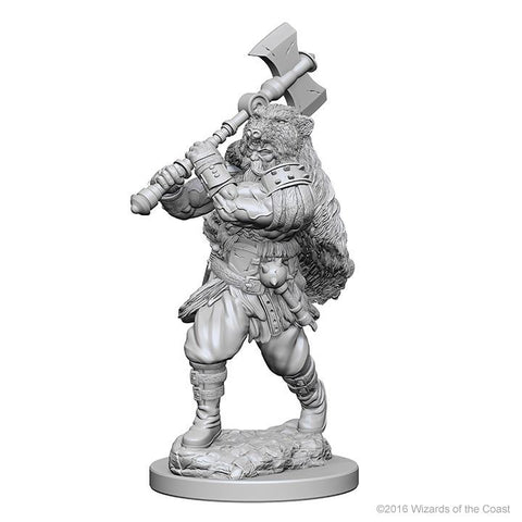 D&D Human Male Barbarian Unpainted Miniature