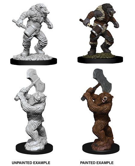 D&D Wereboar and Werebear Unpainted Miniature