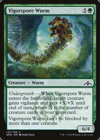 mtg wurm cards Vigorspore Wurm [Guilds of Ravnica]