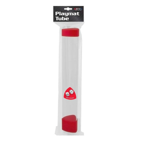 BCW SUPPLIES: CLEAR PLAYMAT TUBE WITH DICE CAP - RED