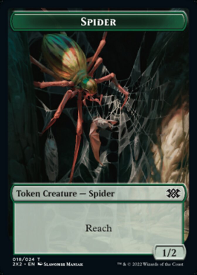 Spider // Spirit Double-sided Token [Double Masters 2022 Tokens]