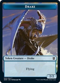 Drake // Hydra Double-sided Token [Zendikar Rising Tokens]