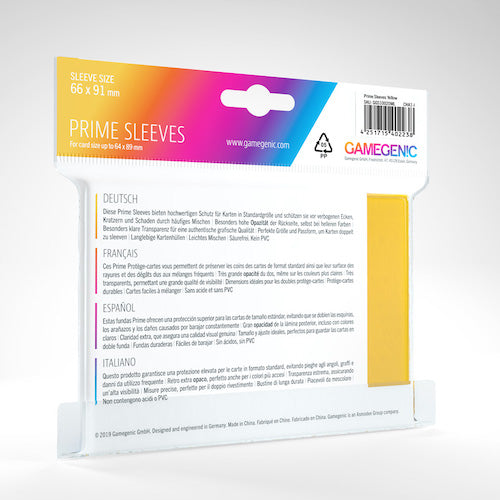 Gamegenic Prime Card Sleeves 100 ct - Yellow