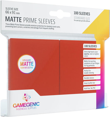 Gamegenic Matte Prime Card Sleeves 100 ct - Red