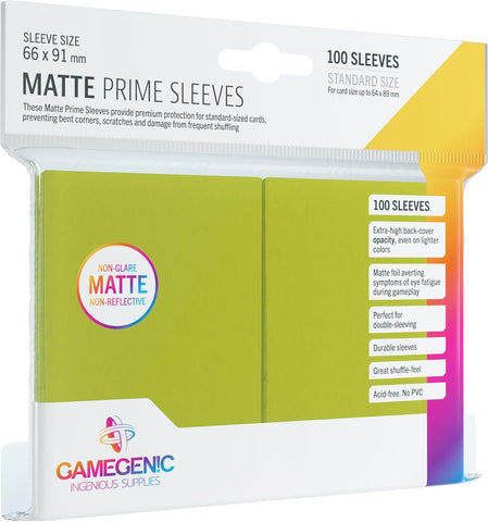 Gamegenic Matte Prime Card Sleeves 100 ct - Lime
