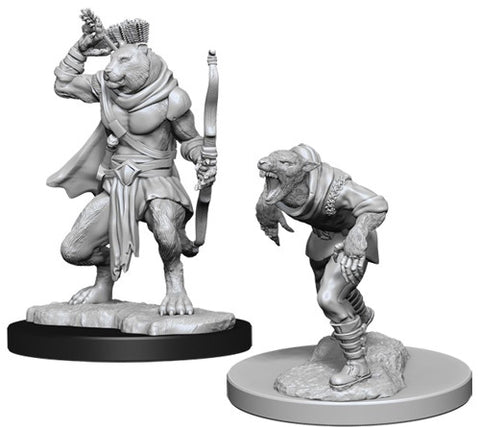 D&D/Pathfinder Wererat & Weretiger Unpainted Miniature